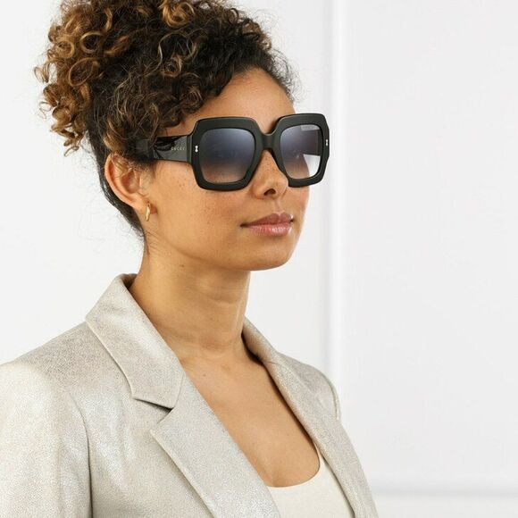 NEW Gucci GG1111S 001 Black Grey Gradient Square Unisex Sunglasses